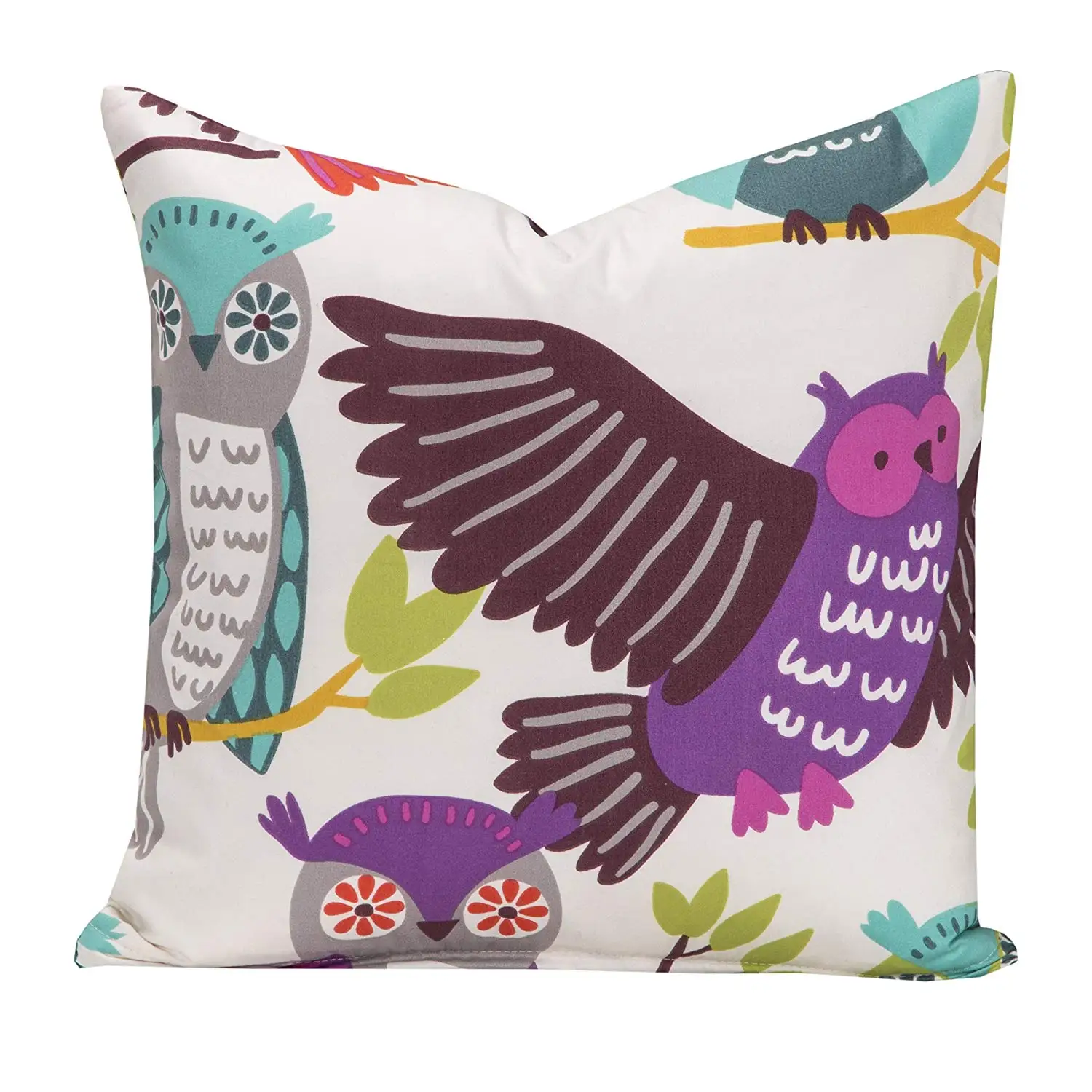 Buy Ln 20 X 20 Kids Girls White Teal Blue Purple Owl Themed Throw