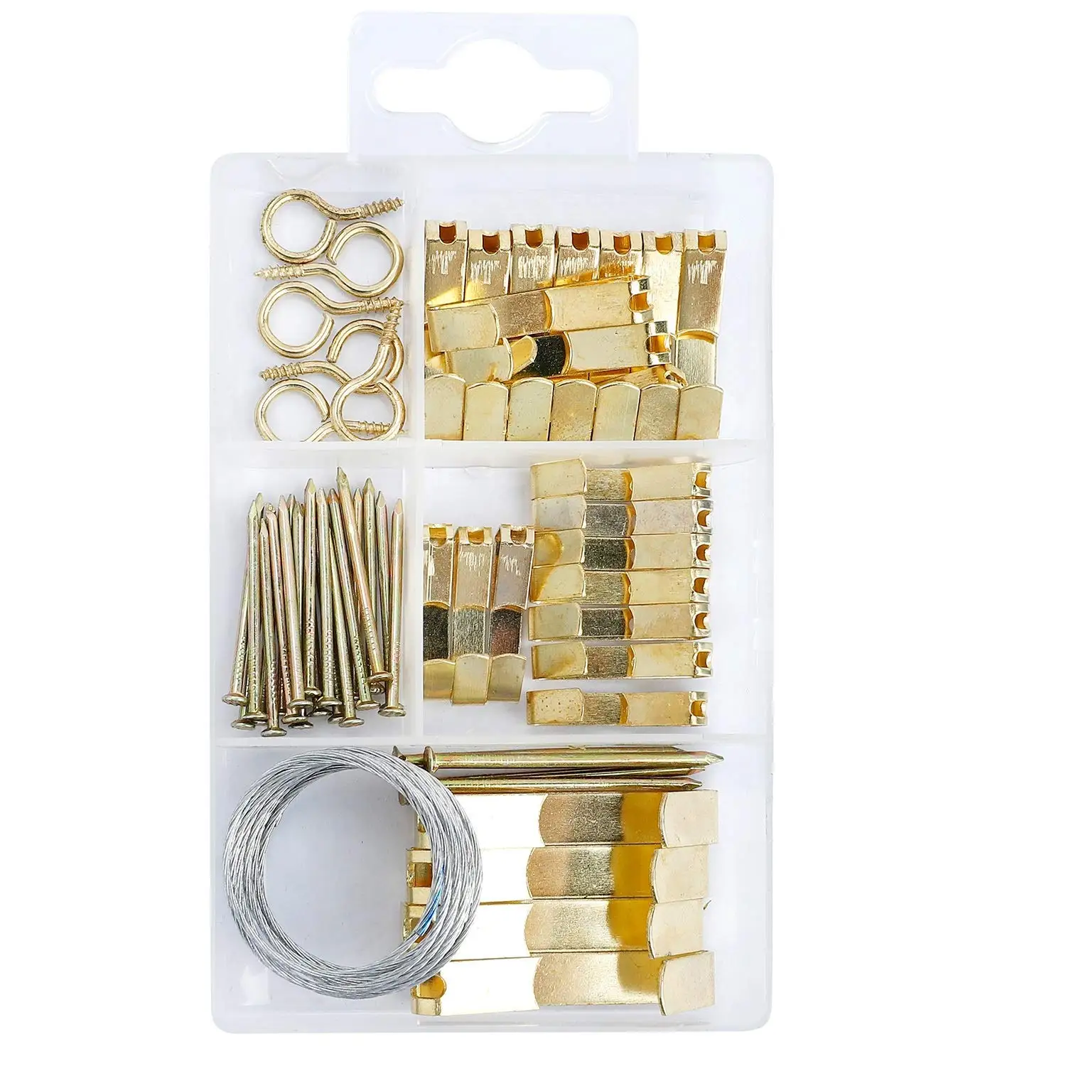 200pcs Picture Hooks -Hooks-Heavy-Picture-Duty-Picture-Hangers-Hanging-Kit with Picture Wire 200 pcs D Ring Nails Screw Eyes Sawtooth