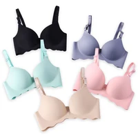 

TuKIIE Trendy Seamless Comfortable Wire Free Cotton Adjustable Daily Brassiere Female Soft Push Up Bra Women