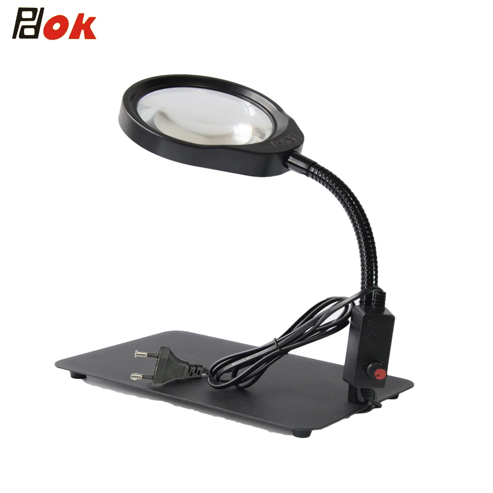 Hot Desk Lamp Magnifier Pd 032c Adjustable Metal Tube