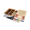 Combined board game set wooden multi game set 10 in 1 game set