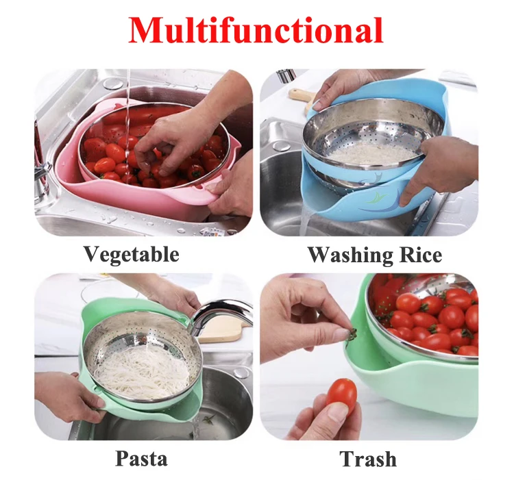 Food Grade Ss304 Kitchen Rice Fruit Vegetable Pasta Washing Stainless