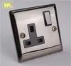 WK Gun Metal 1 Gang 2 Way 13A Switched Socket Outlet Single Electrical UK Type Plugs Socket