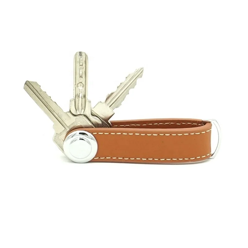 

Lightweight genuine leather Smart Key Organizer, Compact Key Holder Leather Keychain, Folding Pocket Key Holder Chain