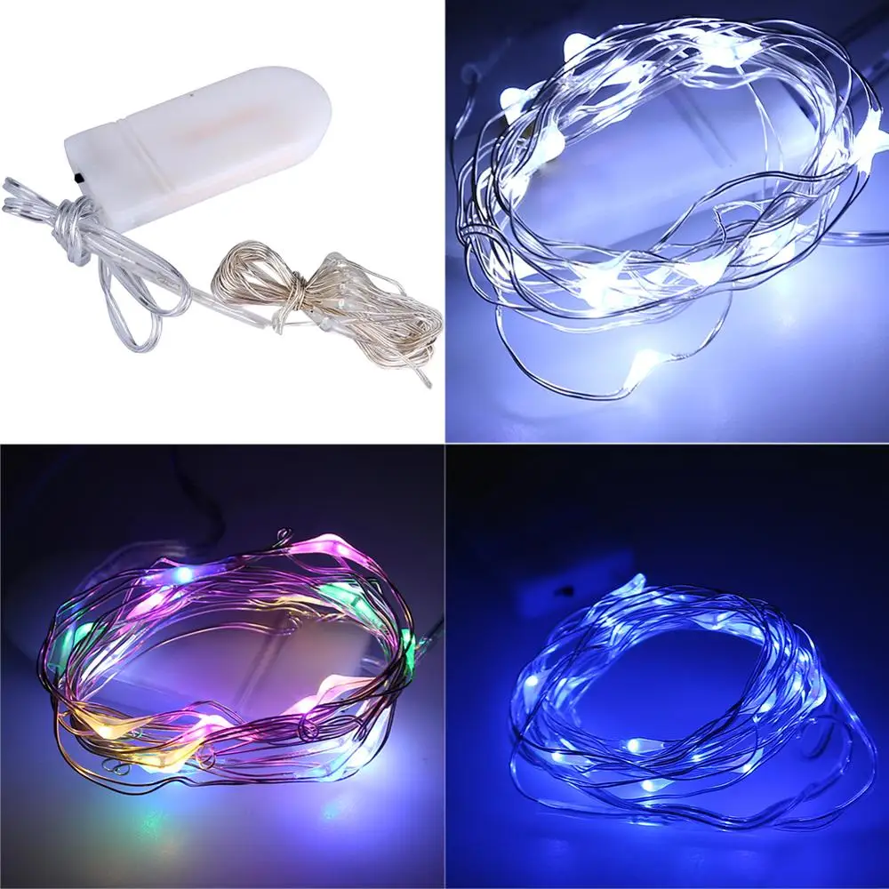 Micro Led Fairy Lights CR2032 Button Battery Operated 2M 20 LEDS Copper LED String Light for Xmas Wedding Decoration