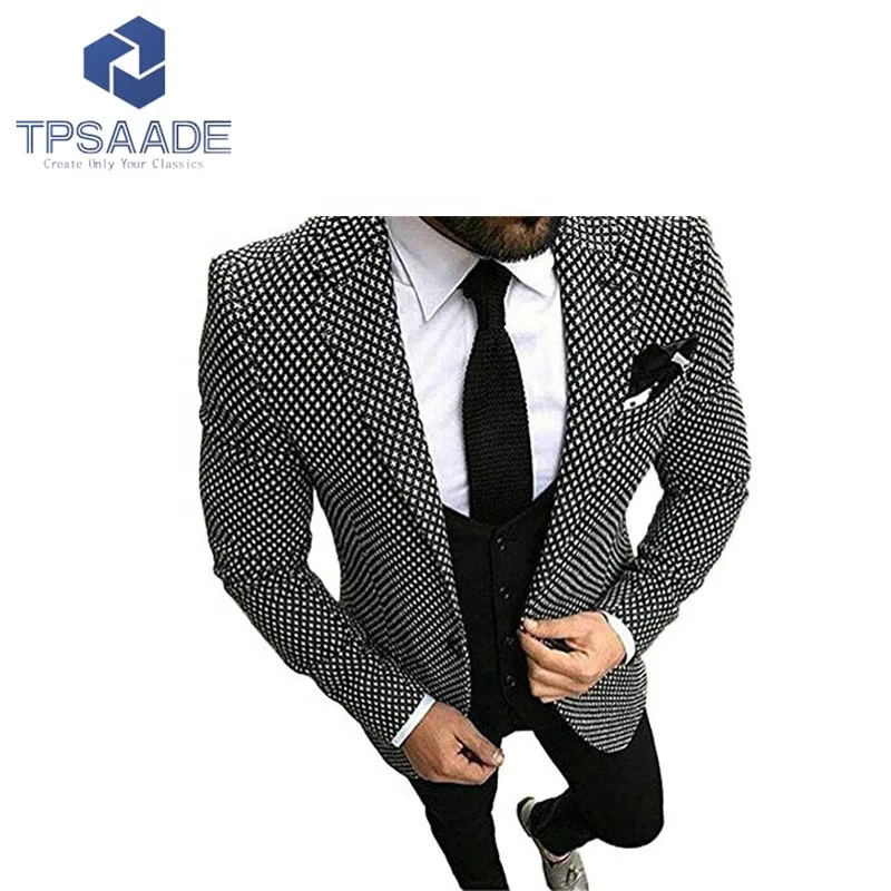 

Stylish men wedding slim fit blazer business suits custom, Plaid