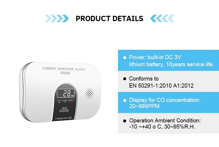 Manufacture Intertek State Of The Art Technology Lcd Screen Co Detector Carbon Monoxide Alarm