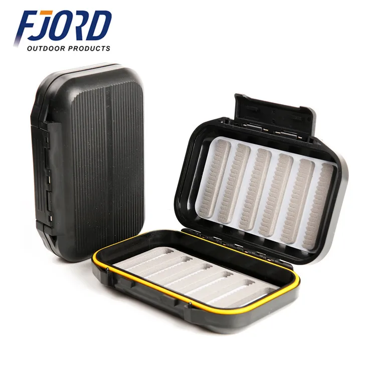 

FJORD Grey Color Portable Plastic Waterproof Two Size Flies Double Side Clear Slit Foam Insert Fly Fishing Tackle Case Box, Same as pictures
