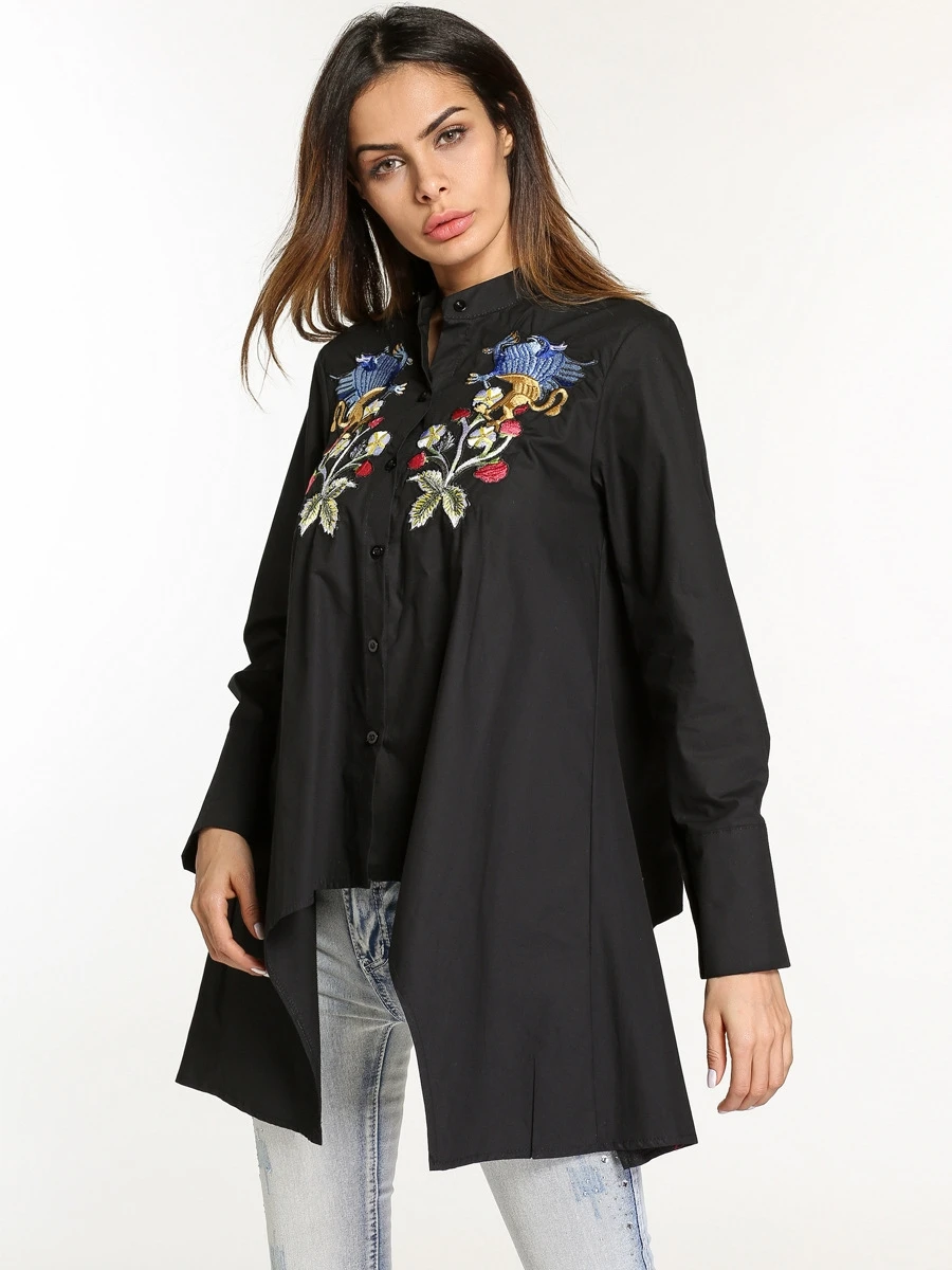 A3474 Wholesale Fashion Ethnic Kerala Style Embroidery Irregular Black