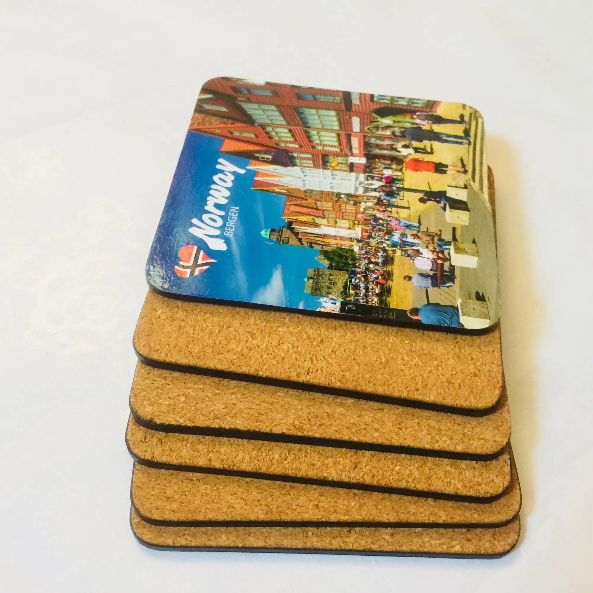 Promotional Custom Square Logo Printed Wooden Beer Drink Mdf Cork