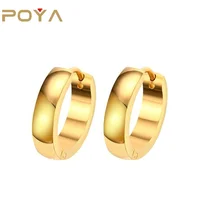 

POYA Jewelry 4mm Stainless Steel Ear ring Gold/Ear Clasp/Temperament Japanese and Korean Earrings