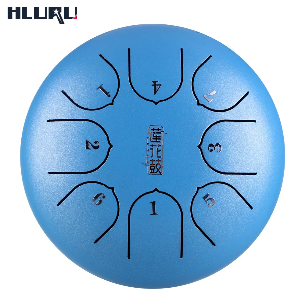 

hrulu Steel Tongue Drum Handpan Drum 8 Notes 6 Inches Percussion Instrument with Padded Travel Bag & Gift