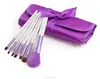 Custom Logo 7pcs Animal Hair Purple Bow Case Makeup Brush Set Cosmetic Concealer Brushes