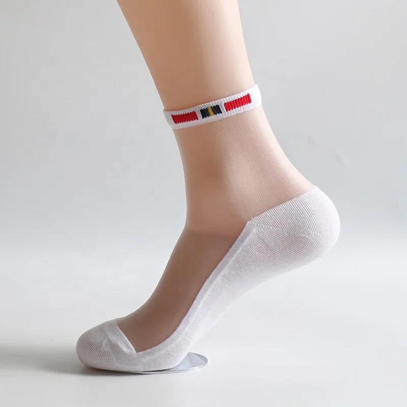 

In China Summer Crystal Silk Casual Breathable Thin Transparent Man Sock, As pic