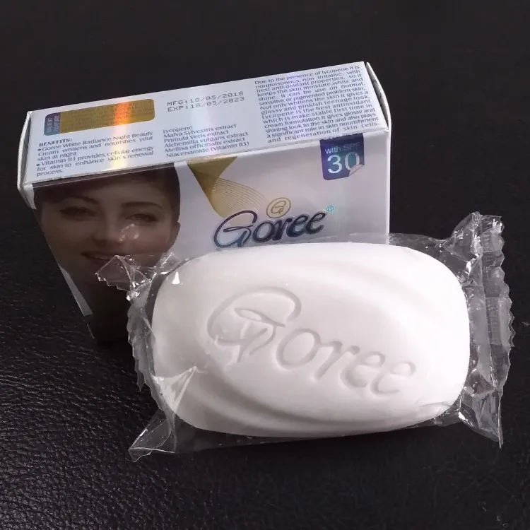 wholesale samples Goree 7days recovery with SPF30 avocado aloe vera beauty 80G whitening soap with lycopene