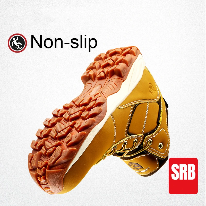 

LARNMERN Men's Safety Shoes Steel Toe Anti-Smash Work Boots Water Repellent Outdoor SRB Anti-slip Protection Footwear Sneakers