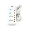 White ABS Shell Copper Wire Multiple Outlet Trailing Socket With Protector