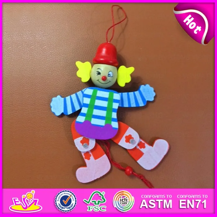 Wooden Childrens Clothes Hangers Clown Decal 