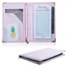 Marble Pattern Leather Pink Restaurant Guest Check Holder