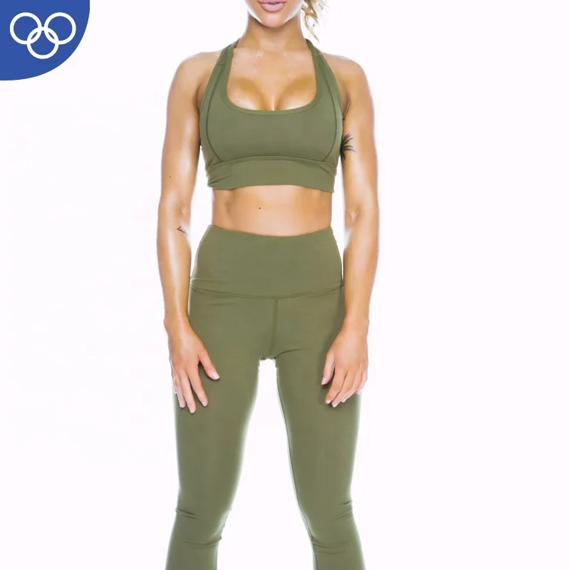 

High Quality Customized Blank Sports Wear Active Gym Bra Leggings Women Yoga Set