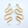 Hot selling fashion design shinning gold plating exaggerated snake stud earrings for women