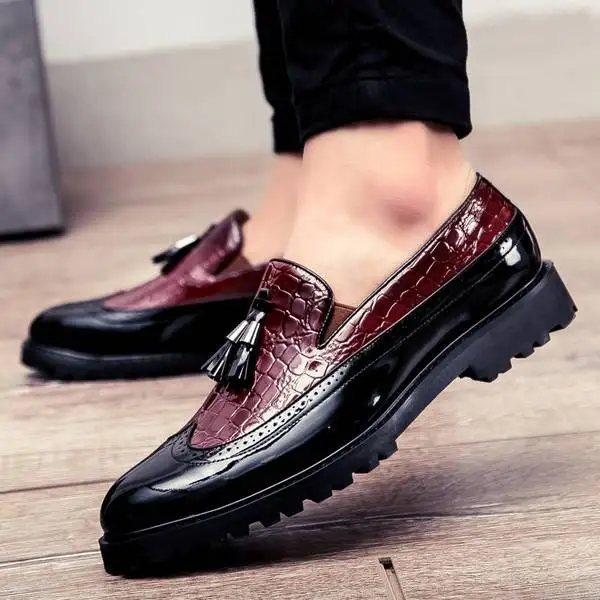 

Men Casual shoes breathable Leather Loafers Office Shoes For Men Driving Moccasins Comfortable Slip on Fashion Tassel Shoes