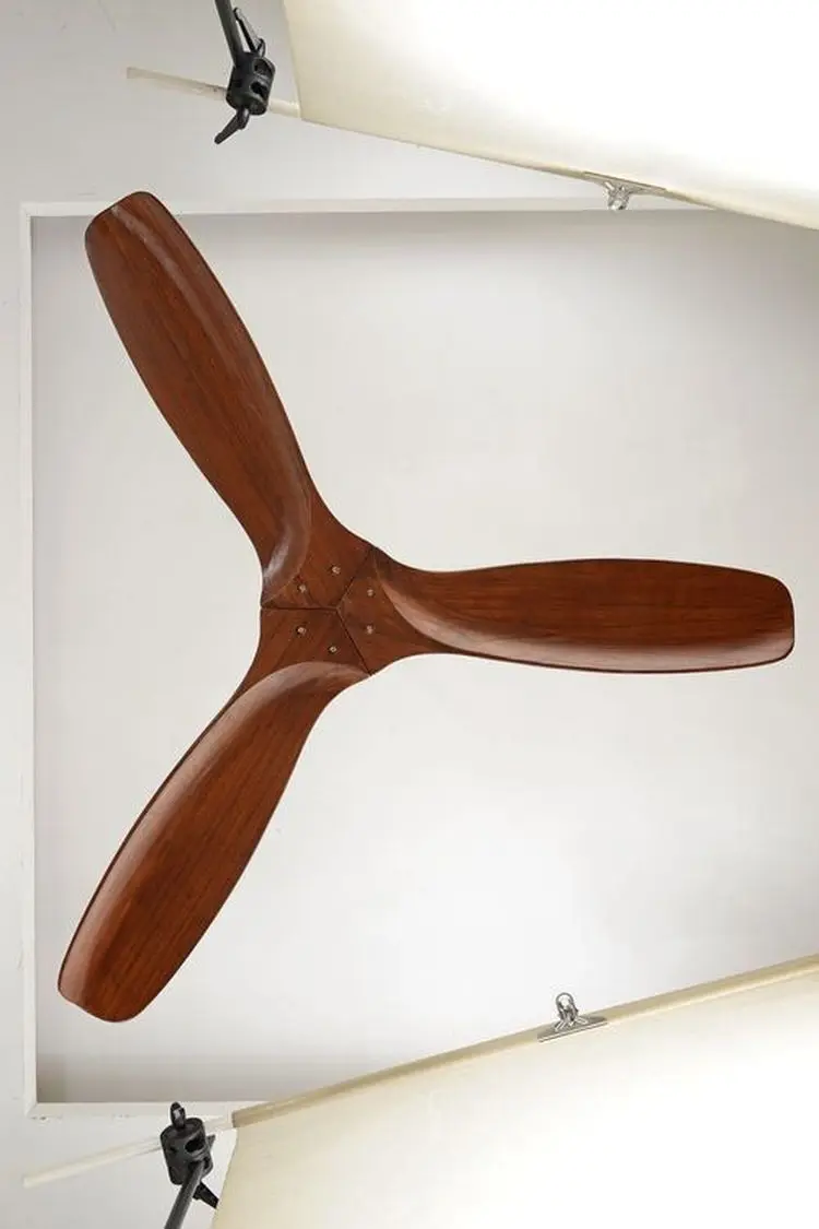 Jiangmen factory special real wood blade remote control ceiling fan