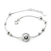 

925 Sterling Silver ball charm bracelet , silver chain bracelet