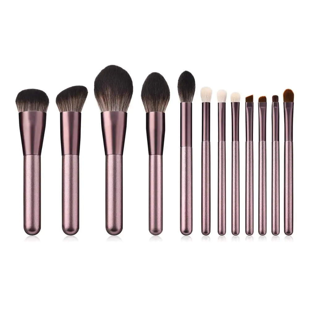 

2019 New Arrival 12 pcs Nylon Hair Makeup Brush Kit, Lilac