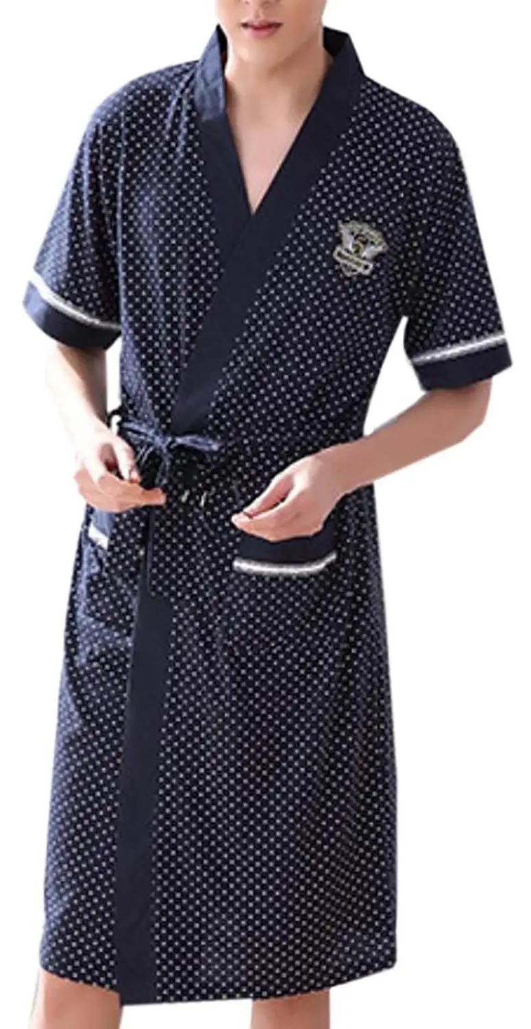 nautica men's long sleeve lightweight cotton woven robe