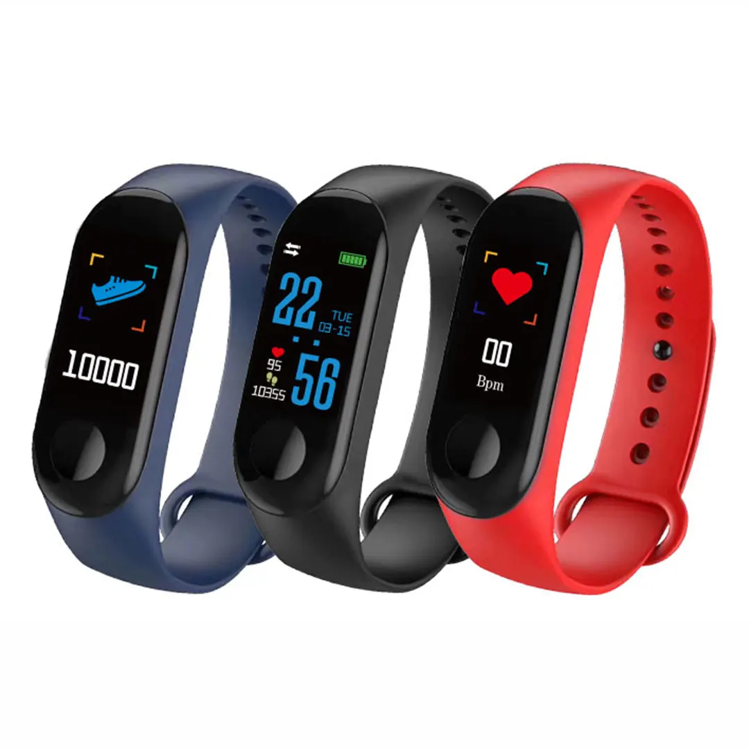 

0.96 Colorful Screen Fitness Tracker Band Blood Pressure Smart Bracelet M3