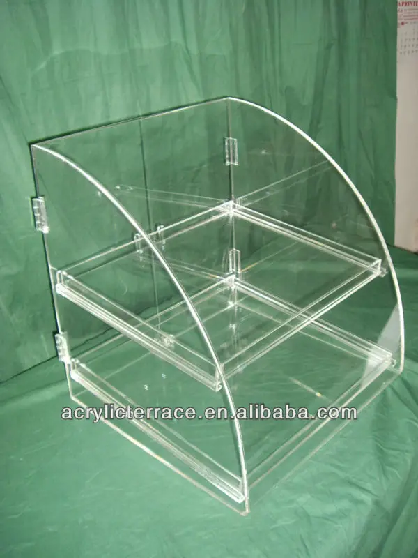 3 Tier Clear Acrylic Bakery Display Case/ 3 Tier Acrylic Cake Showcase