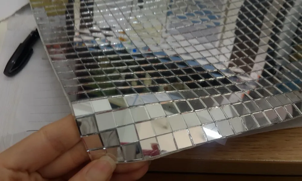 UARO hot sale silver mirror circle mosaic tile loose form
