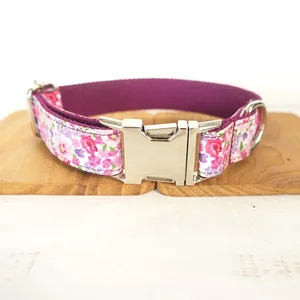 Image of Custom high quality modern designs various colors private logo engraved adjustable pet puppy dogs collars leads bowtie