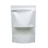 63#64#65#66#69#71#72# Standup Food Packaging White Kraft Paper Zipper Bag With Clear Window