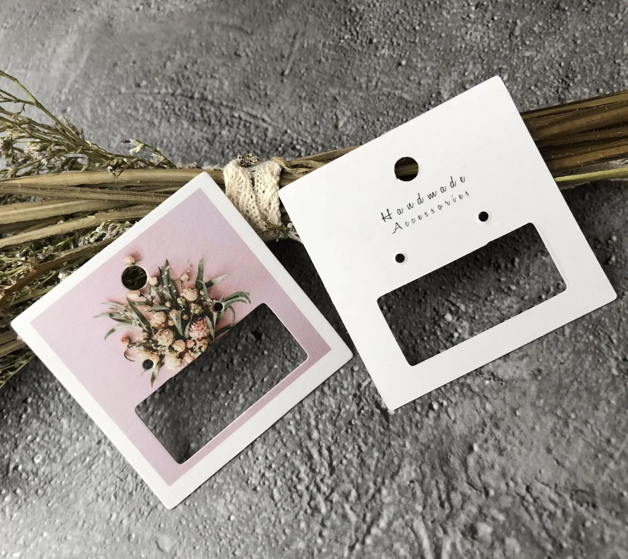 Customized Recycled Die Cut Paper Earring Packaging Holder Card With