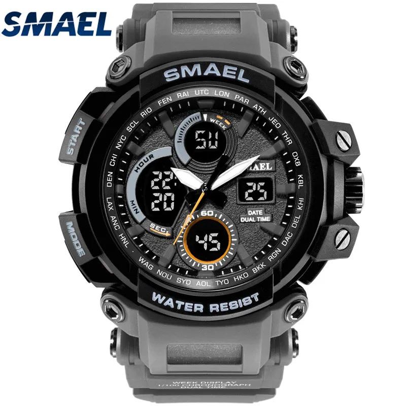 

SMAEL 1708 electronic digital sport wrist watch, Orange;black;red;gray;gold;army green;coffee;khaki;blue;green