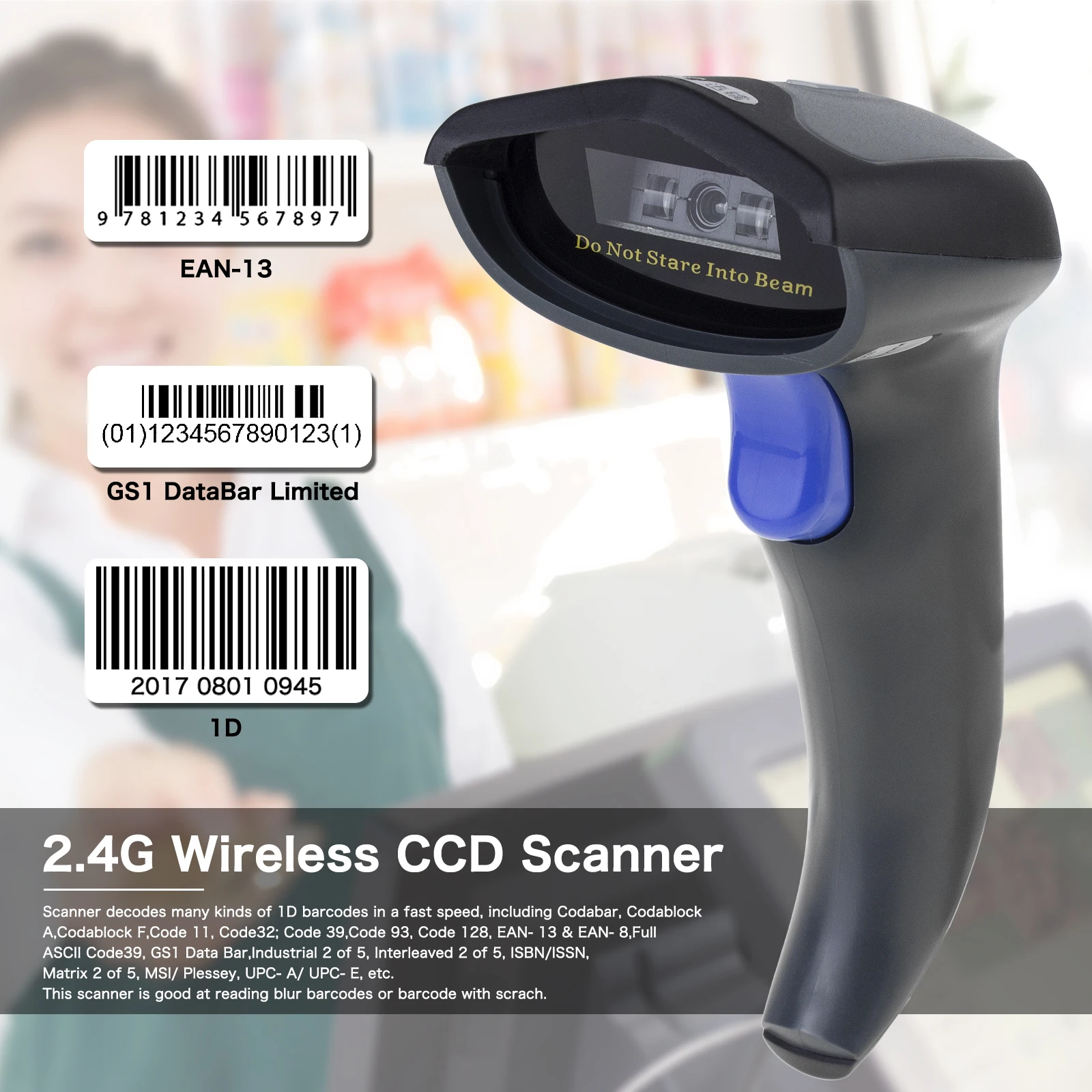 Netum W6 Wireless Ccd Barcode Scanner With Stand And W8-x Bluetooth 2d