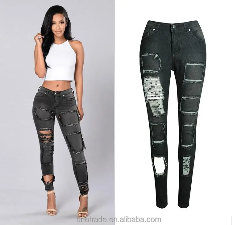 Ws0033 Wholesale Latest Jeans Tops Girls Ripped Rock For Ladies Ws0033 Wholesale Latest Jeans Tops Girls Ripped Rock For Ladies