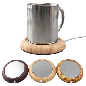 Image of USB Cup Mat New Product Ideas 2019 Fashion Home Office Tea Water Coffee Warm Milk Wood Warmer Pads Metal Usb Heating Coaster