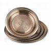 Popular different sizes custom round mess tray copper color decorative serving tray