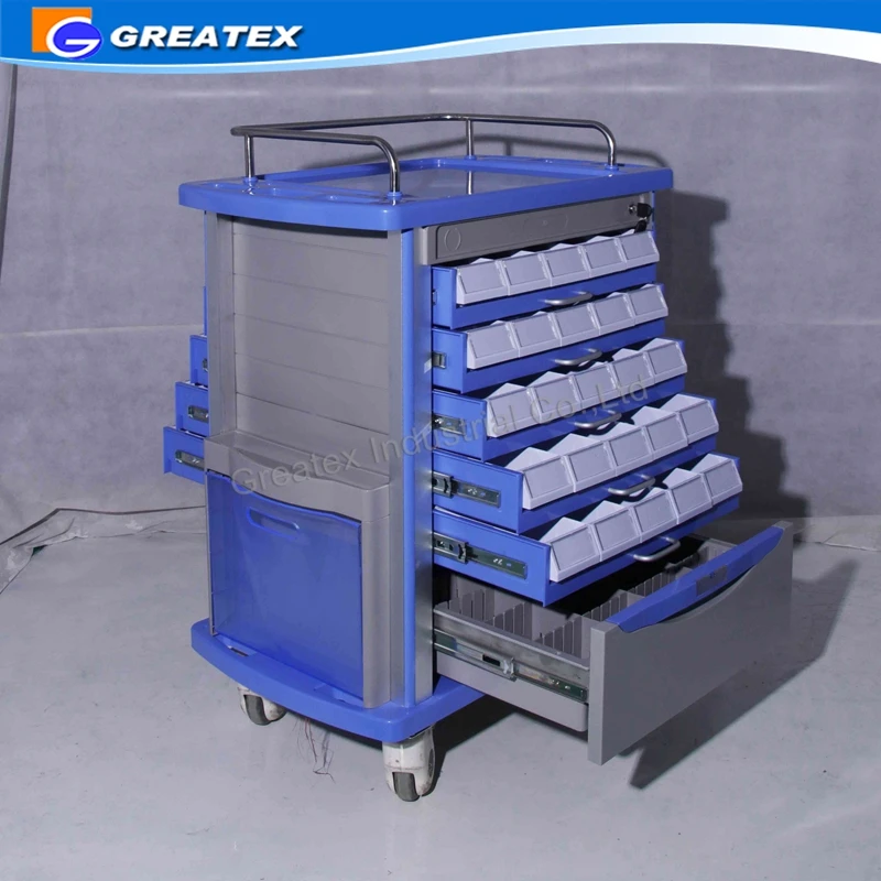 High Quality Standard Double Side Hospital Medication Trolley Medicine