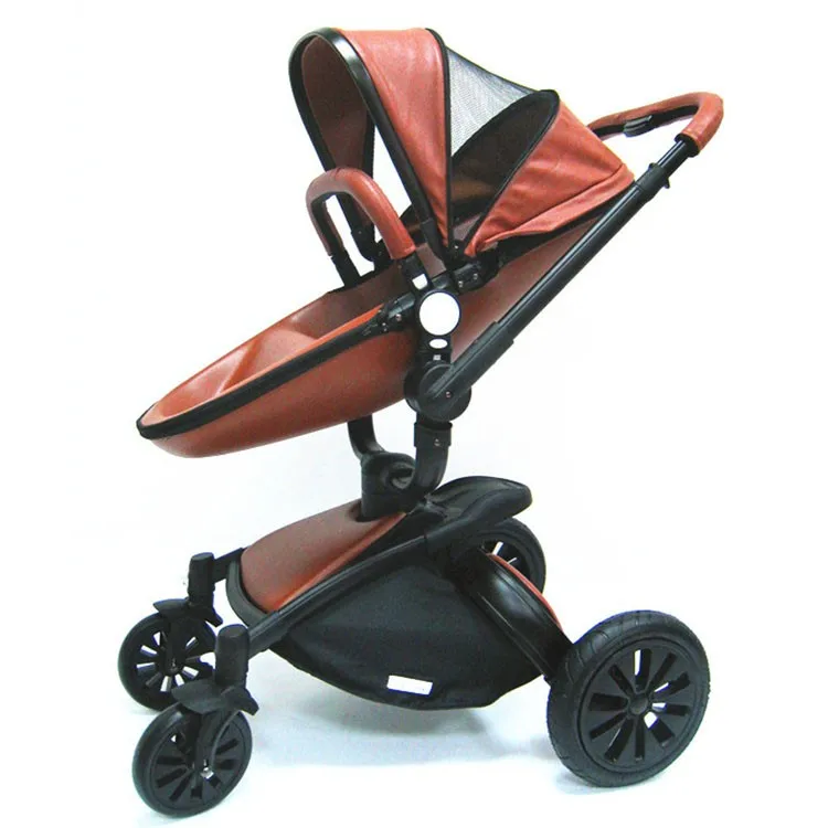 High End Baby Stroller En 1888 Approved Leather Baby Stroller 3 In 1 ...