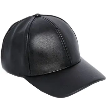 faux leather ball cap