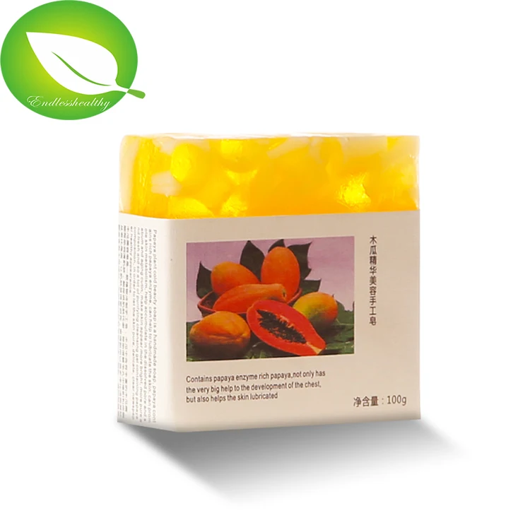 

130G Top quality private label beauty box design papaya whitening fruit soap