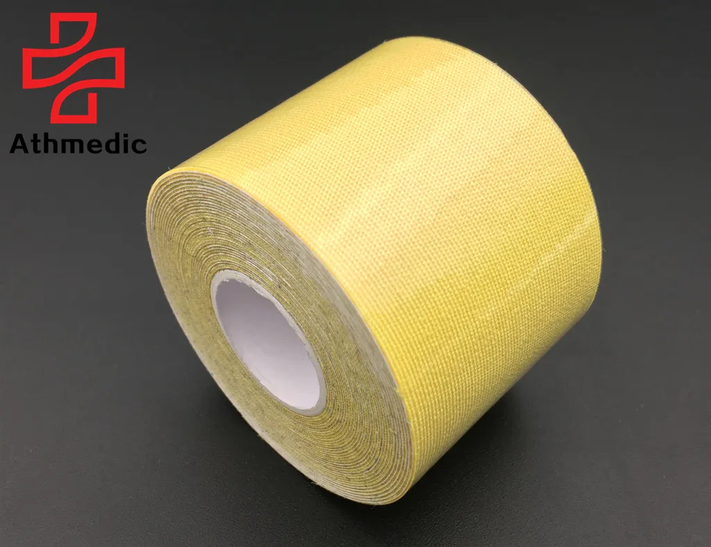 

2021 Athmedic cure Sport 5M*5CM Waterproof yellow kinesiology tape yellow muscle tape yellow therapy tape