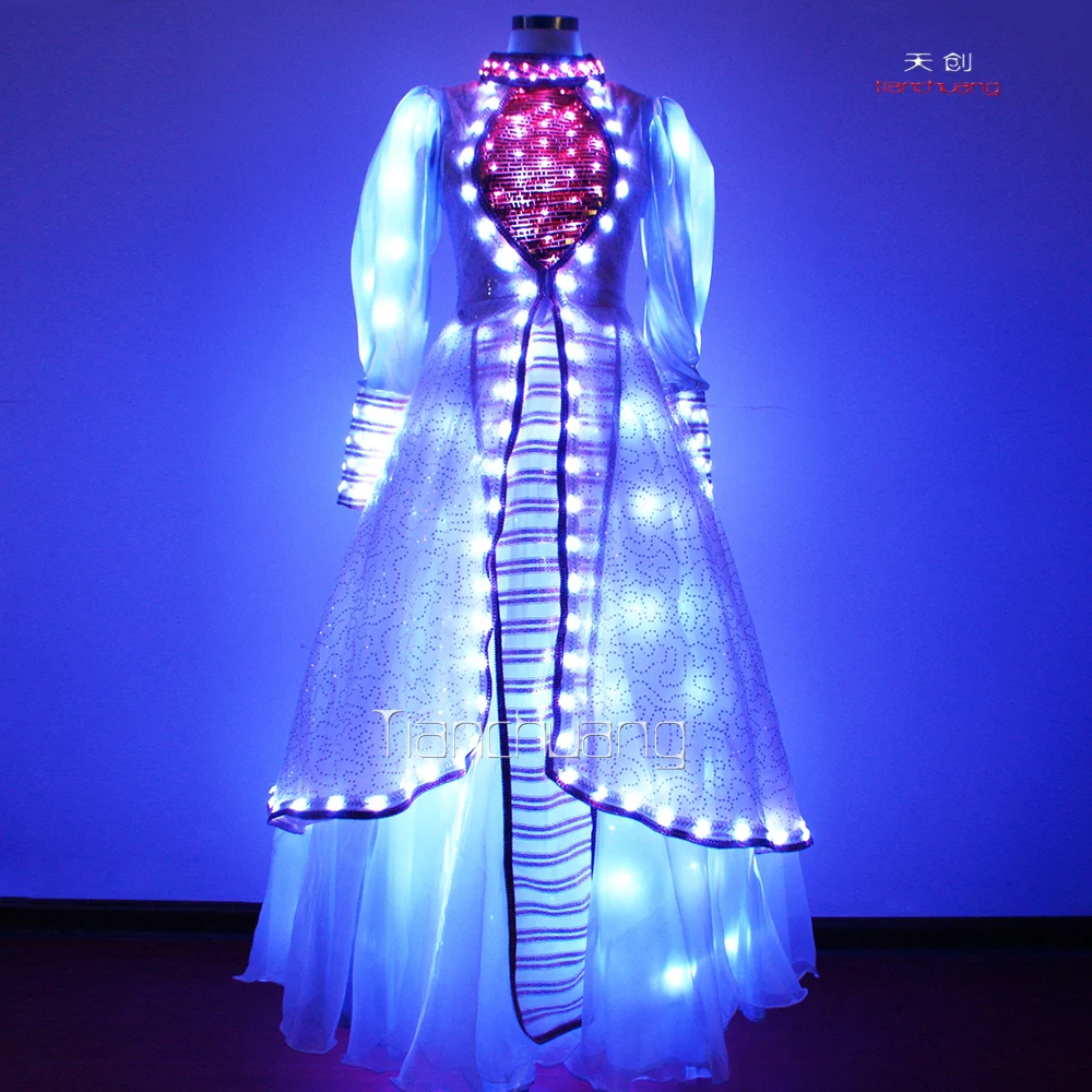 
2015 dancing dresses ballroom, luminous costume for stage, light up suit 