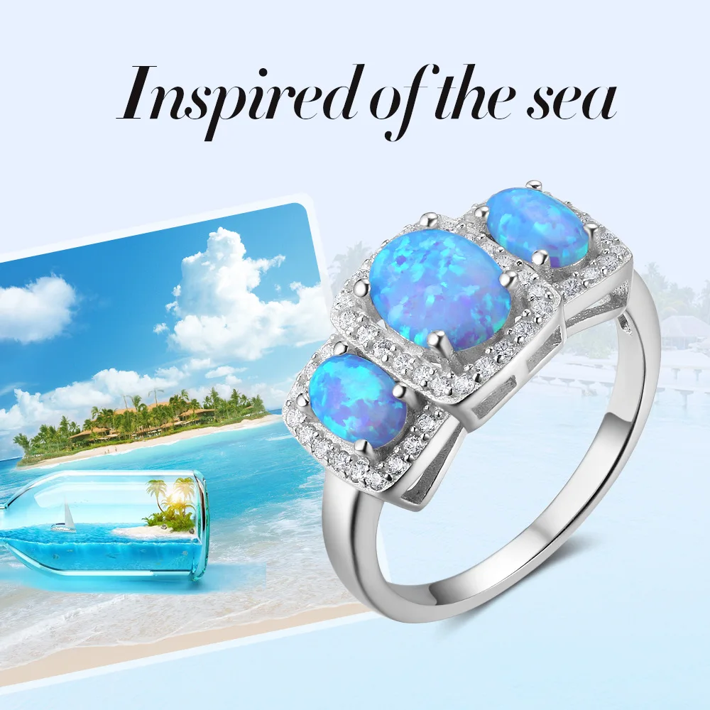 Blue Big Ellipse Cz Crystal Ring Women Wedding Party 925 De Blue Big Ellipse Cz Crystal Ring Women Wedding Party 925 De