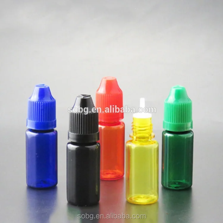 
Best seller 10ml bottles for e liquids round plastic colored dropper with packing box 