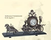 17th European Replica Horse Chariots Art Clock, Decorative Antique Metal Clock